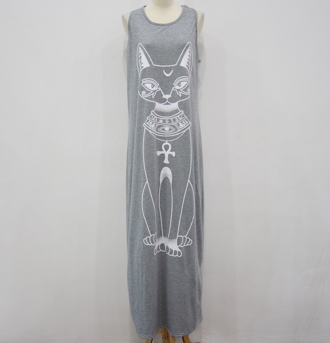 WD6798 Stylish Sleeveless Dress Grey