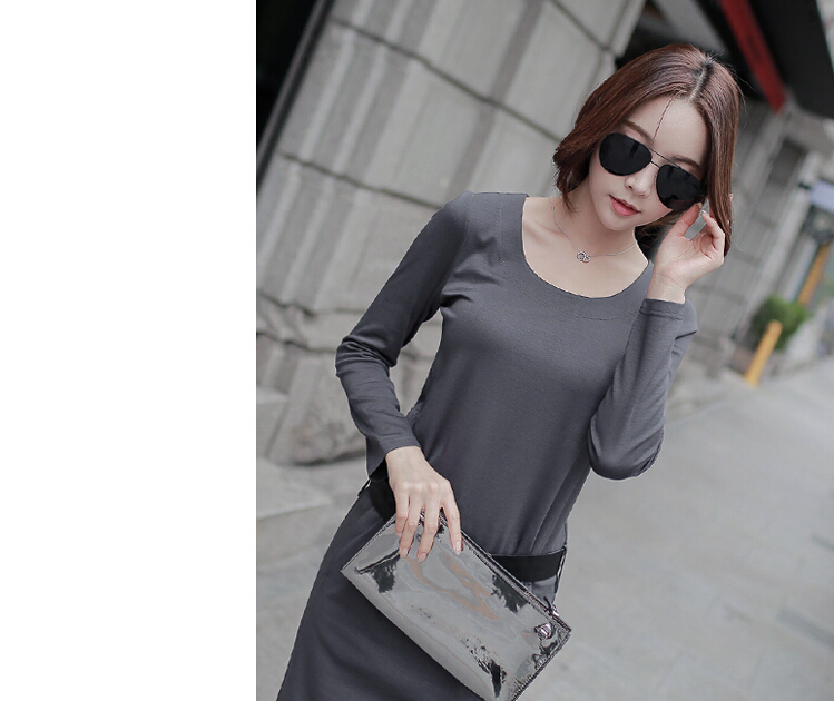 WD6827 Korea Fashion Dress Grey