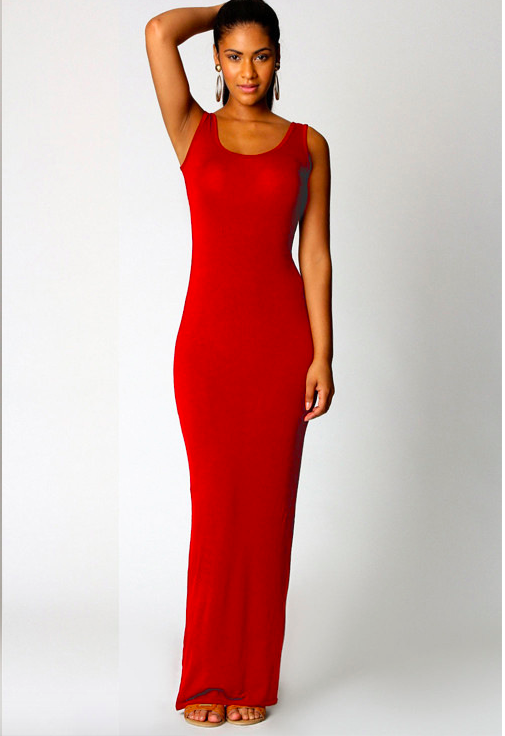 WD6845 Sexy Maxi Dress Red