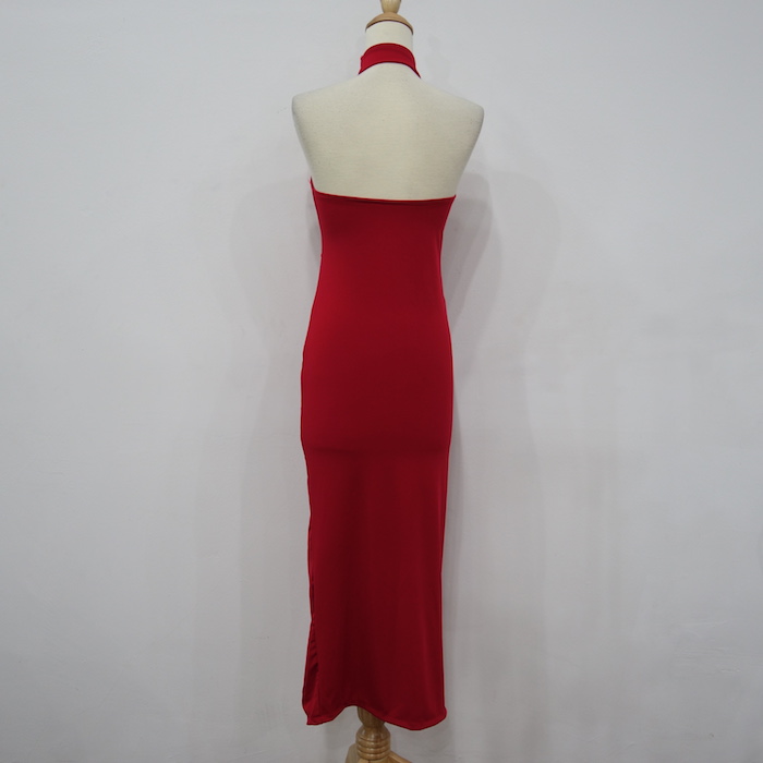 WD6856 Sexy Back Dress Maroon