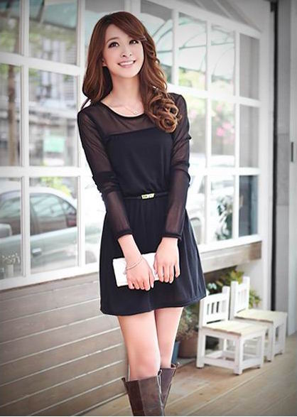 WD6865 Trendy Dress Black