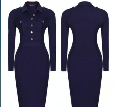 WD6872 Stylish Dress Blue