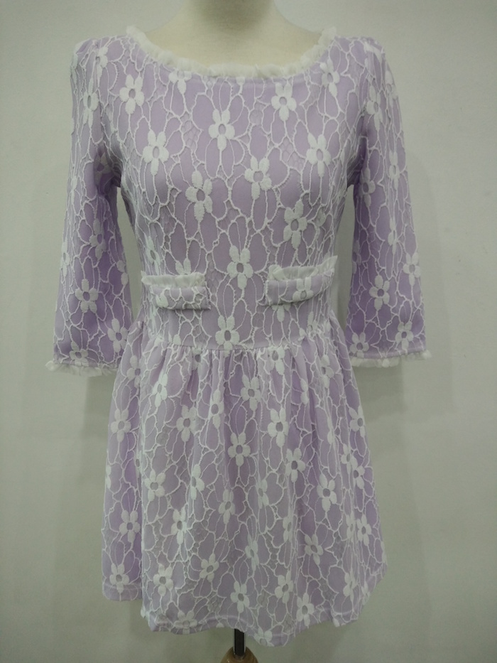 WD6875 Sweet Lace Dress Purple