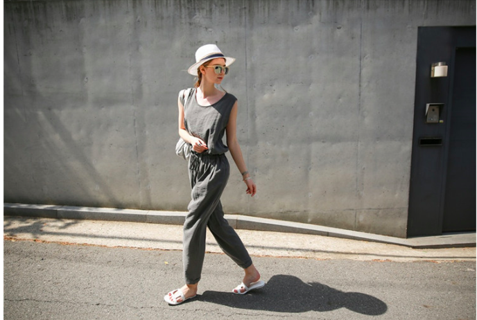 WP6878 Fashion Jumpsuit Grey