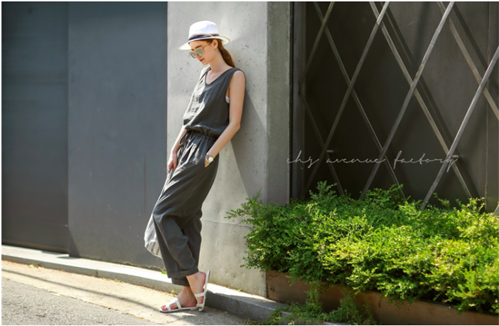 WP6878 Fashion Jumpsuit Grey