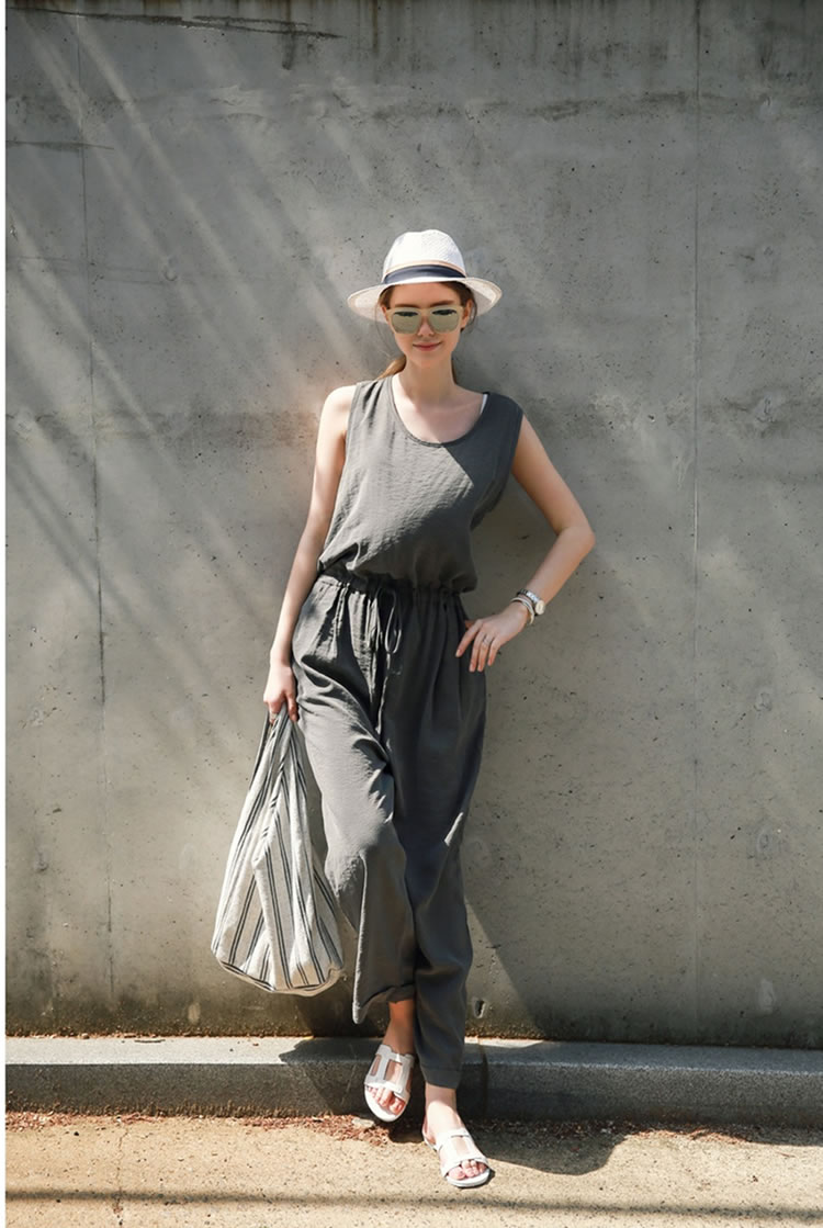 WP6878 Fashion Jumpsuit Grey