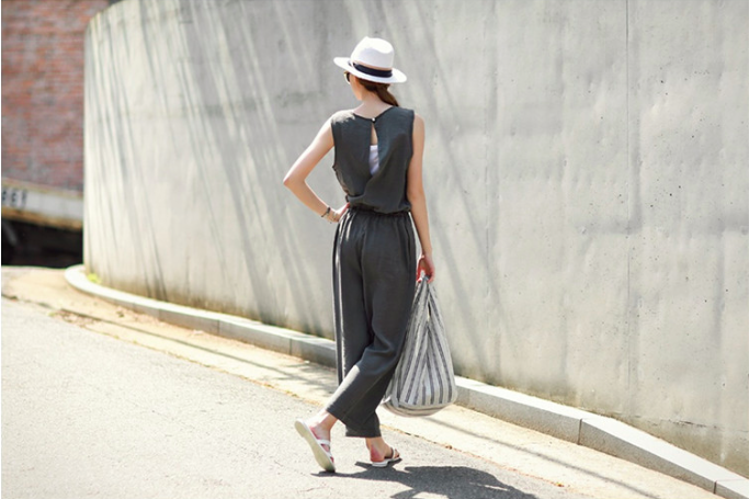 WP6878 Fashion Jumpsuit Grey