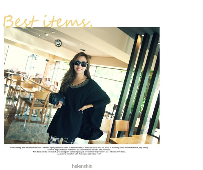 WT6885 Fashion Loose Top Black