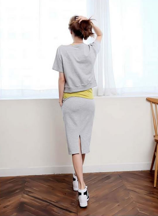 WT6898 Top and Skirt As Picture (1 Set)