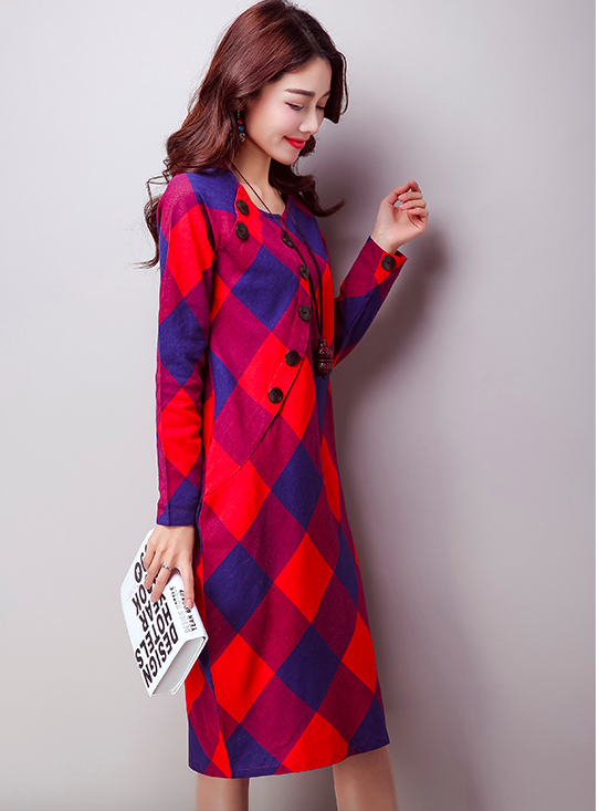 WD6908 Korea Fashion Dress Red