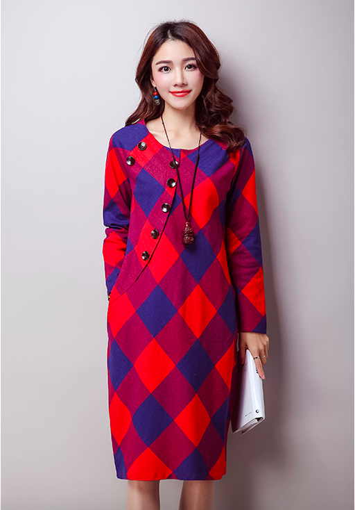 WD6908 Korea Fashion Dress Red