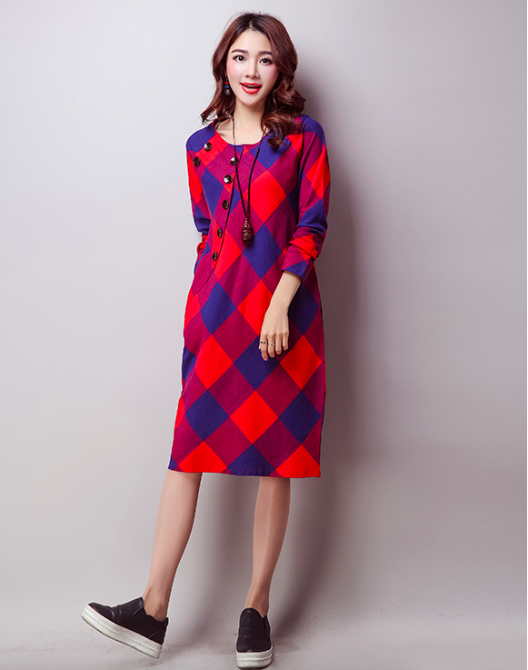 WD6908 Korea Fashion Dress Red