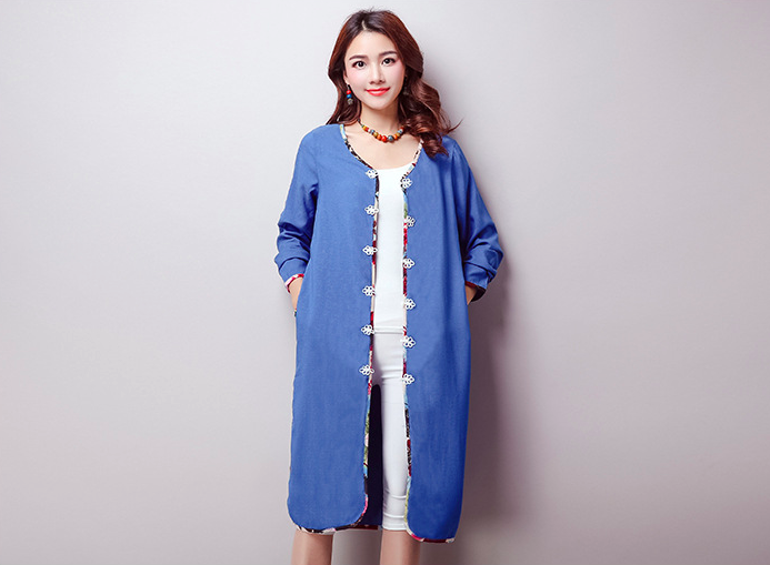 WJ6909 Stylish Cardigan Blue