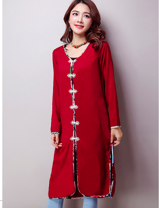 WJ6909 Stylish Cardigan Red