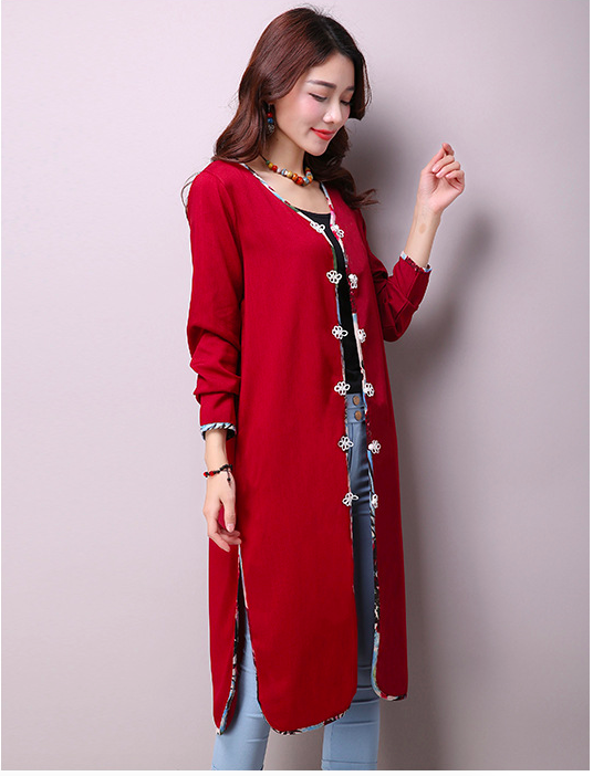 WJ6909 Stylish Cardigan Red