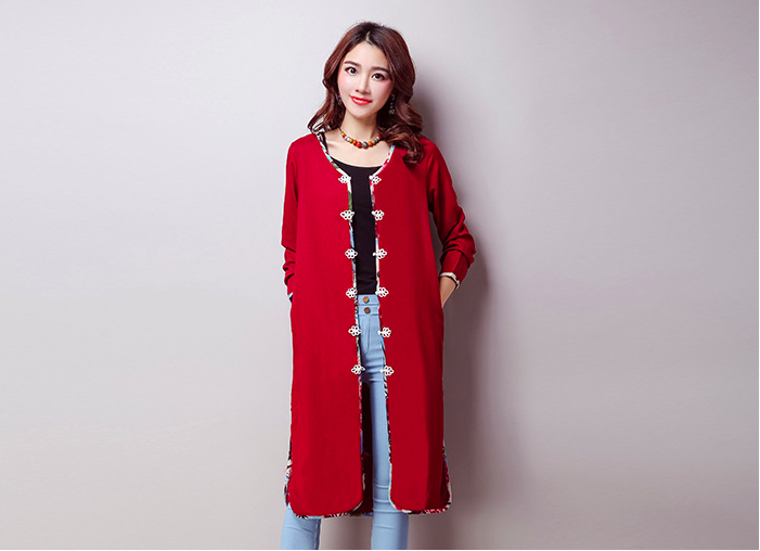 WJ6909 Stylish Cardigan Red