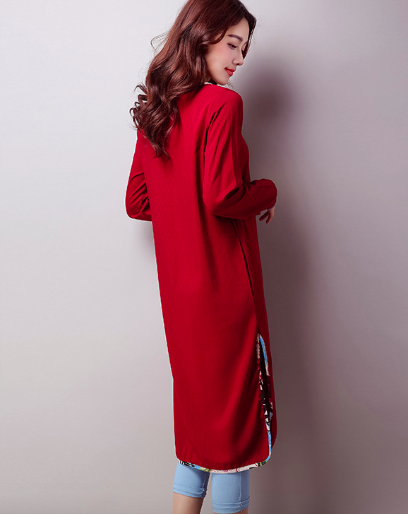 WJ6909 Stylish Cardigan Red