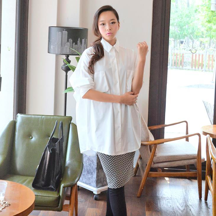 WT6912 Fashion Loose Top White