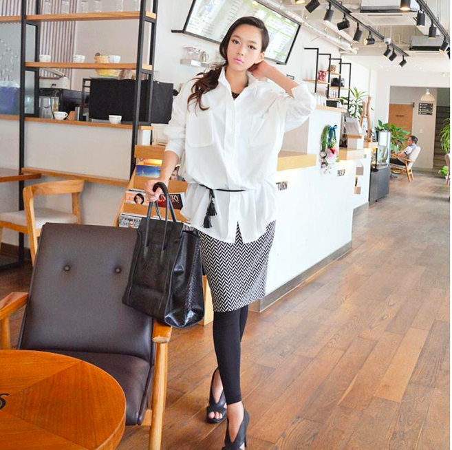 WT6912 Fashion Loose Top White