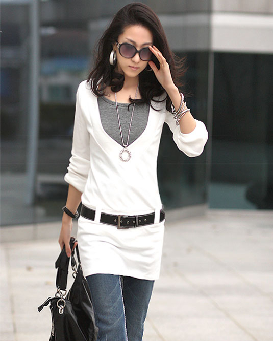 WD6926 Korea Stylish Dress White