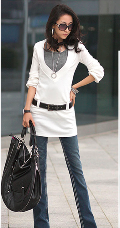 WD6926 Korea Stylish Dress White