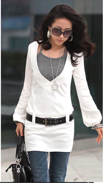 WD6926 Korea Stylish Dress White