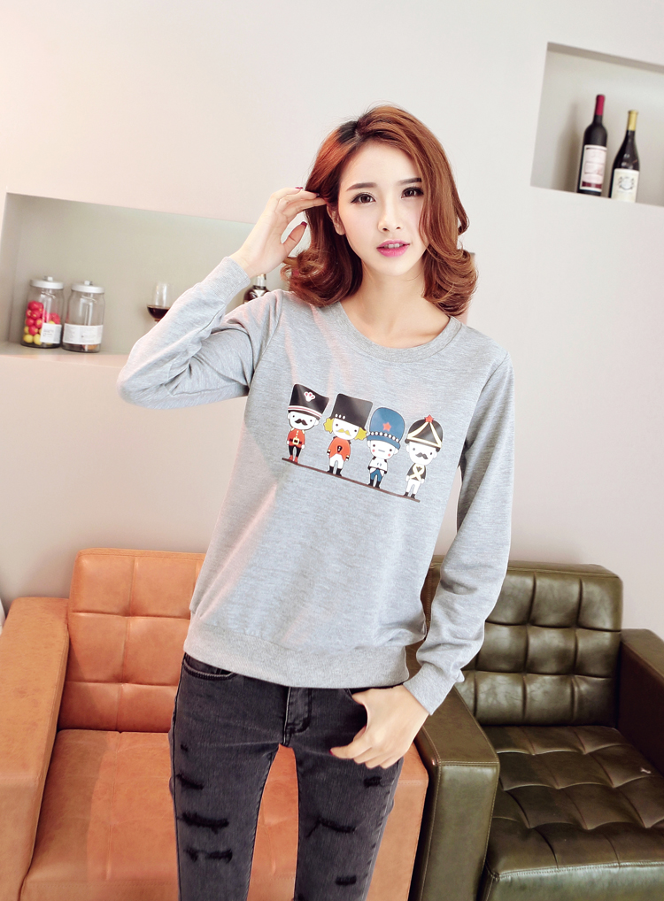 WT6937 Stylish Cute Top Grey