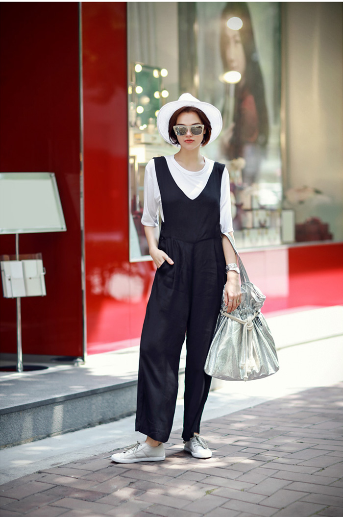 WP6942 Korea Stylish Jumpsuit Black