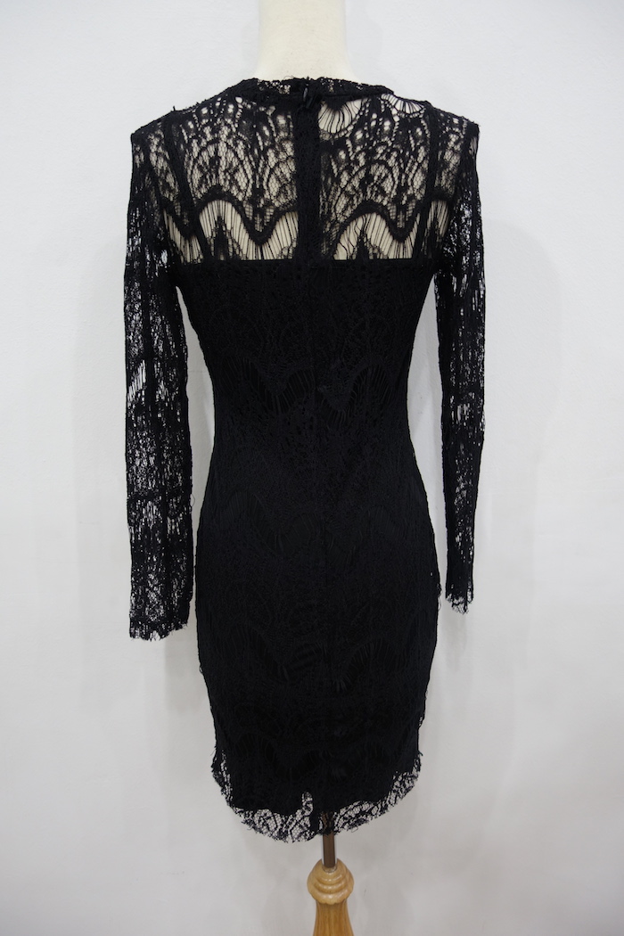 WD6956 Korea Sexy Lace Dress Black