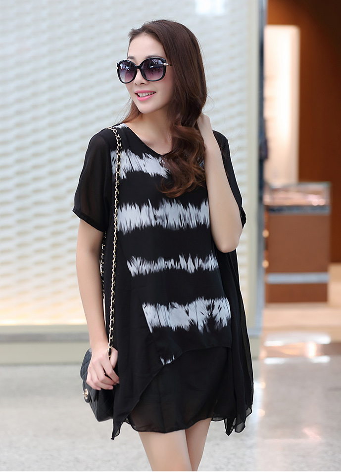 WT6978 Chiffon Top Black