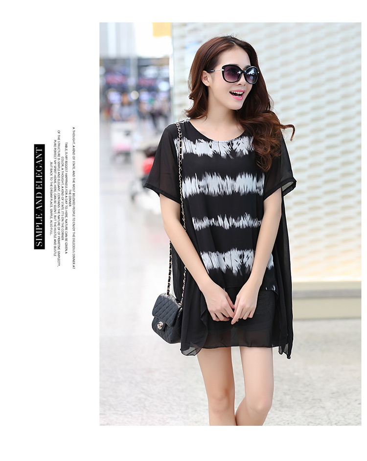 WT6978 Chiffon Top Black