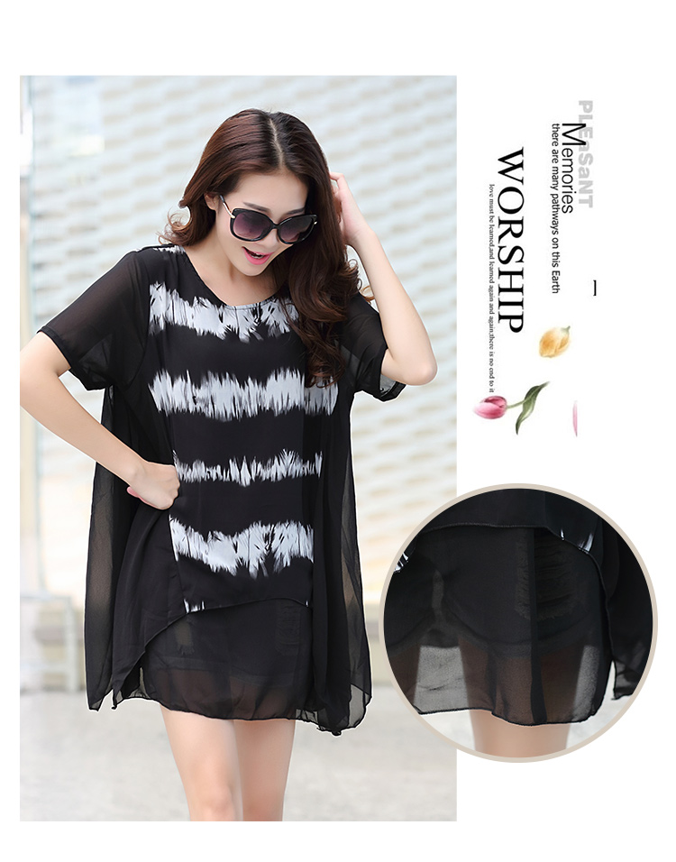 WT6978 Chiffon Top Black