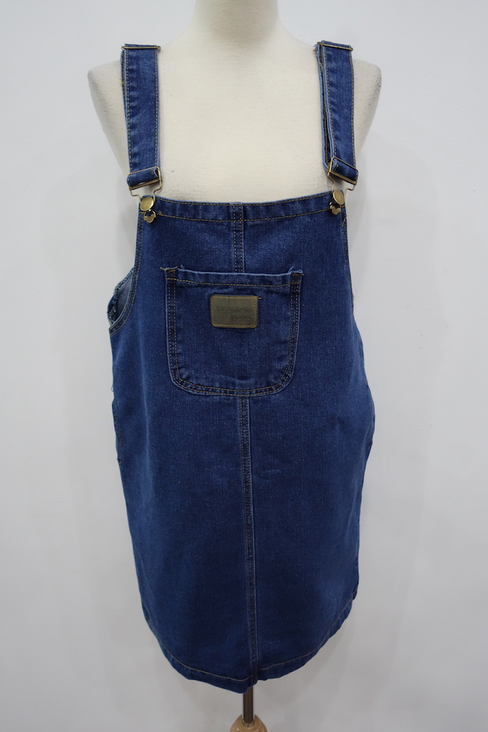 WD6986 Fashion Denim Dress Blue