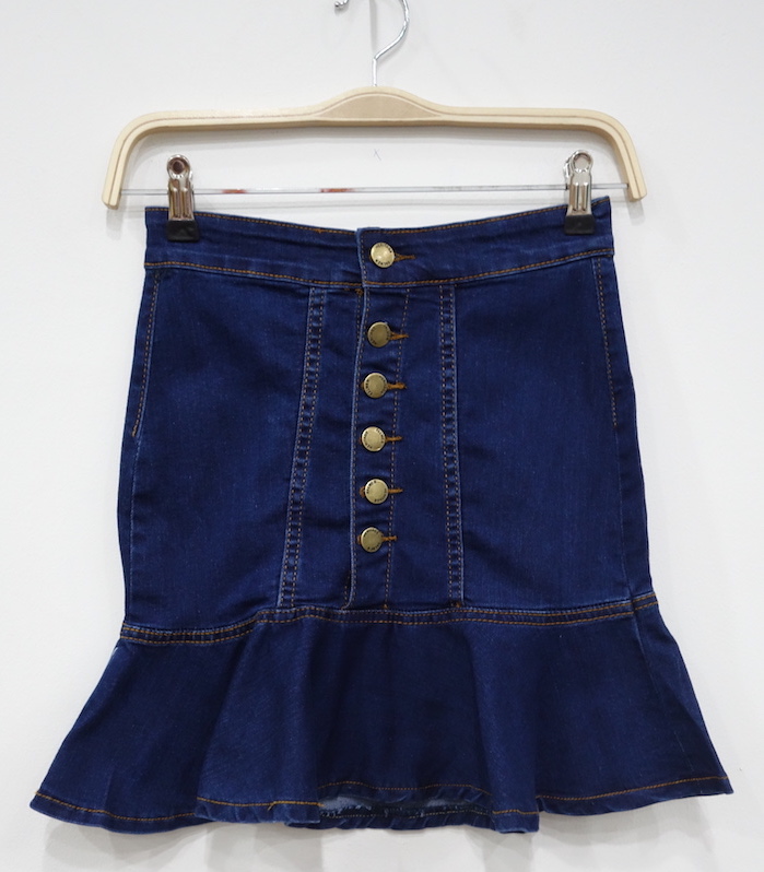 WK6987 Pretty Denim Skirt Blue