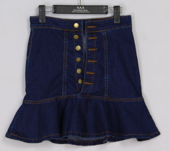 WK6987 Pretty Denim Skirt Blue