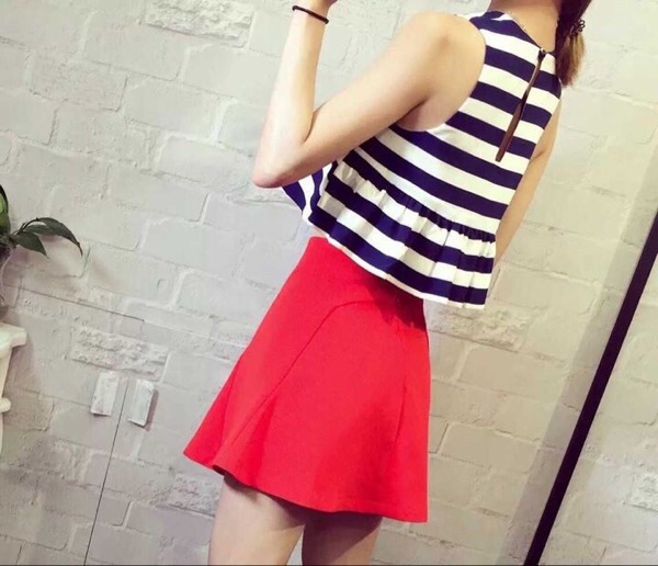 WT3684 Top and Skirt As Picture (1 Set)