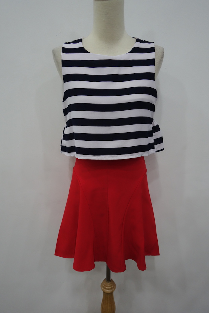 WT3684 Top and Skirt As Picture (1 Set)