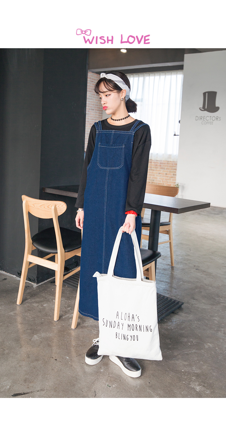 WD3695 Fashion Denim Dress Dark Blue