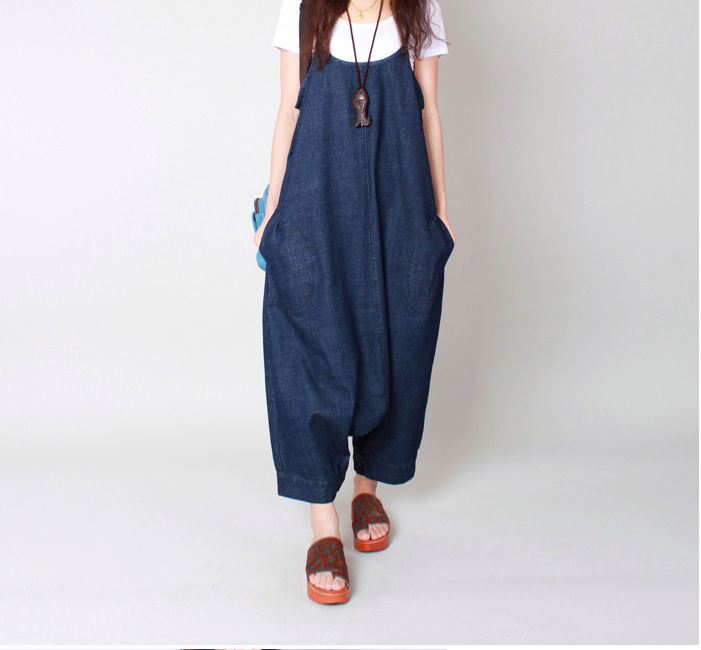 WP3697 Stylish Denim Jumpsuit Blue