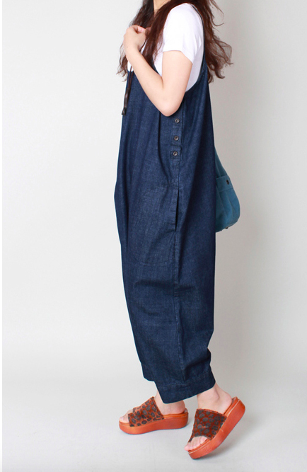 WP3697 Stylish Denim Jumpsuit Blue