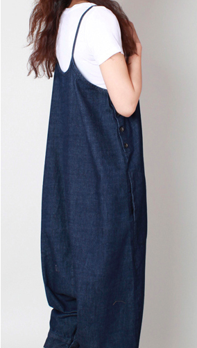 WP3697 Stylish Denim Jumpsuit Blue