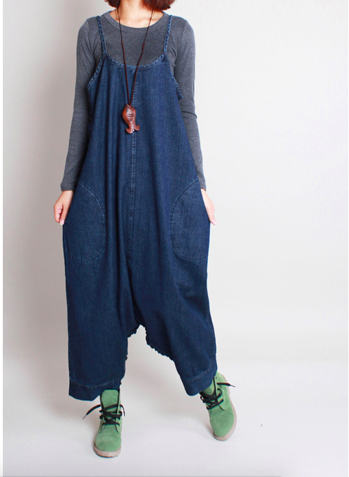 WP3697 Stylish Denim Jumpsuit Blue