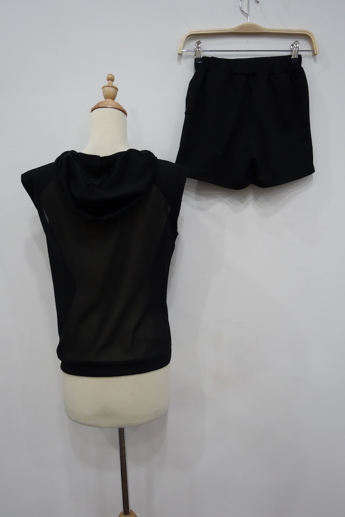 WT6991 Fashion Top and Pant Black (1 Set)