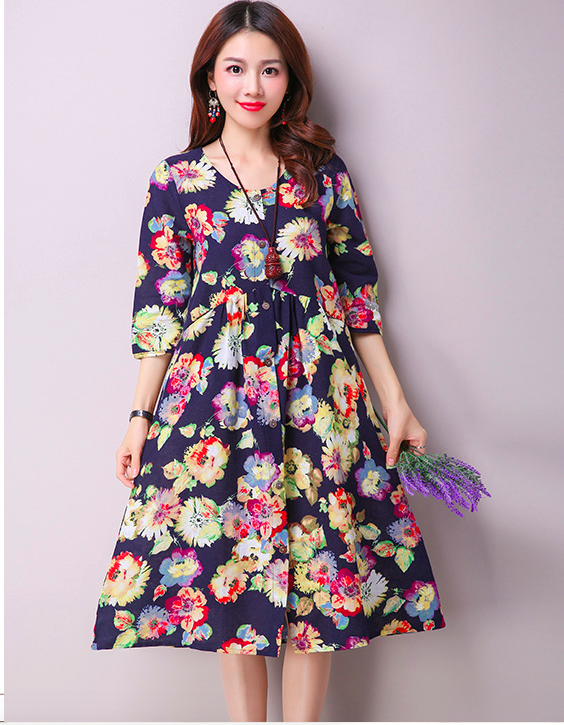 WD6994 Pretty Floral Dress Black