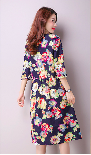 WD6994 Pretty Floral Dress Black