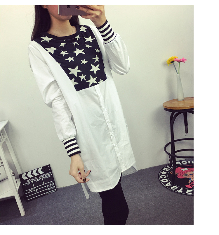 WT6999 Fashion Long Top White