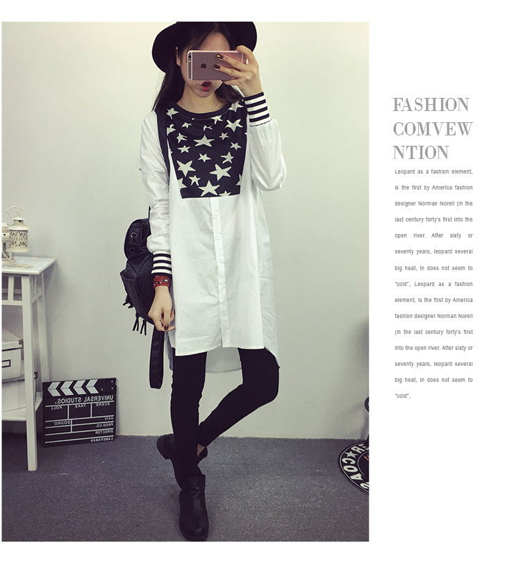 WT6999 Fashion Long Top White