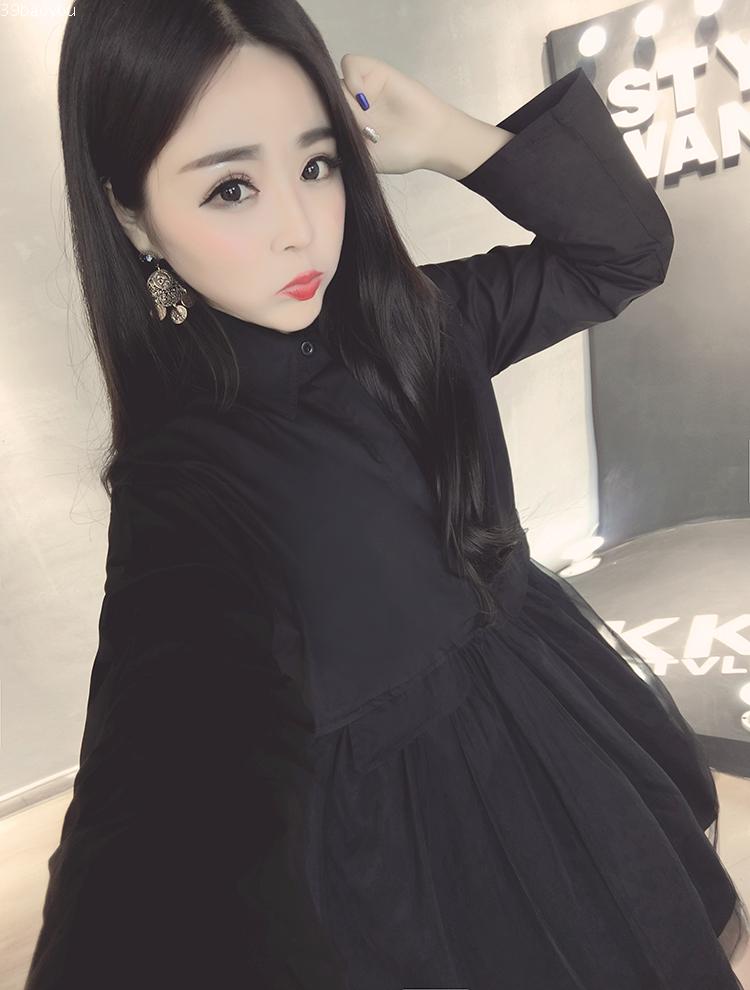 WD7015 Korea Lovely Dress Black