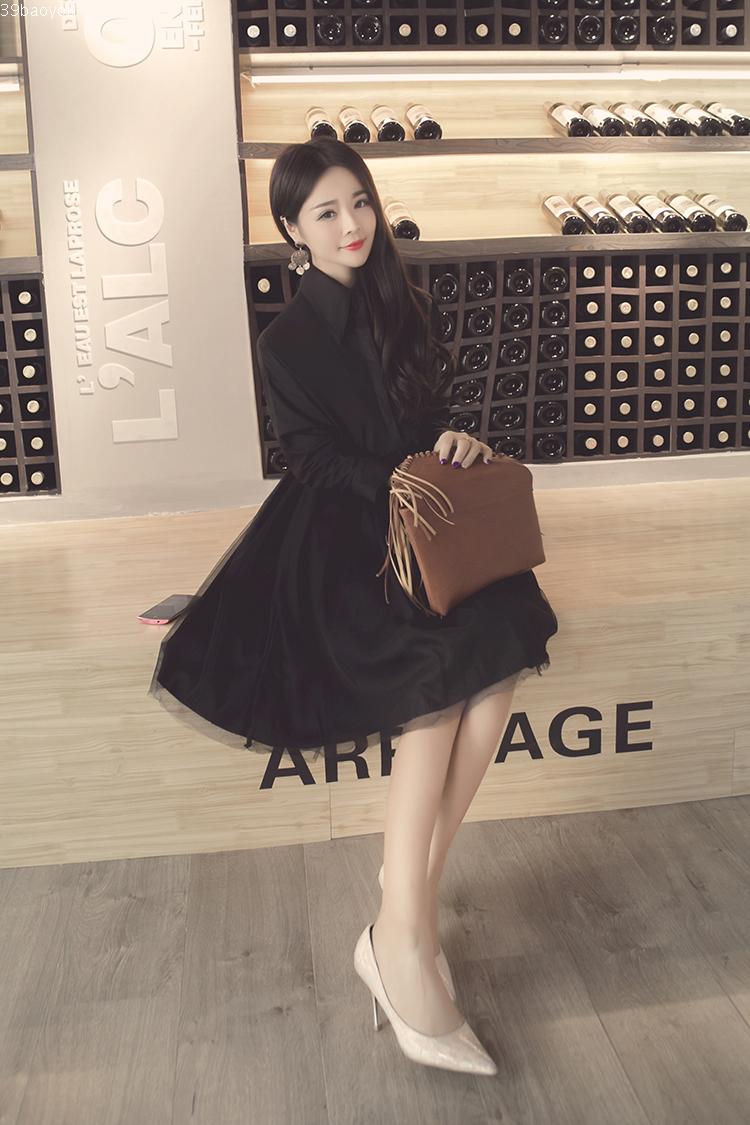 WD7015 Korea Lovely Dress Black