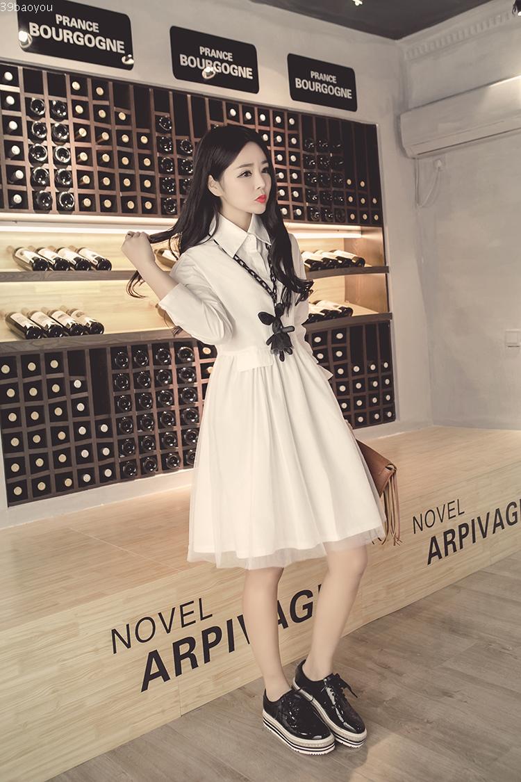 WD7015 Korea Lovely Dress White